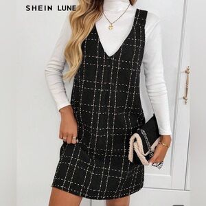 Plaid sleeveless tweed dress NWOT size XL